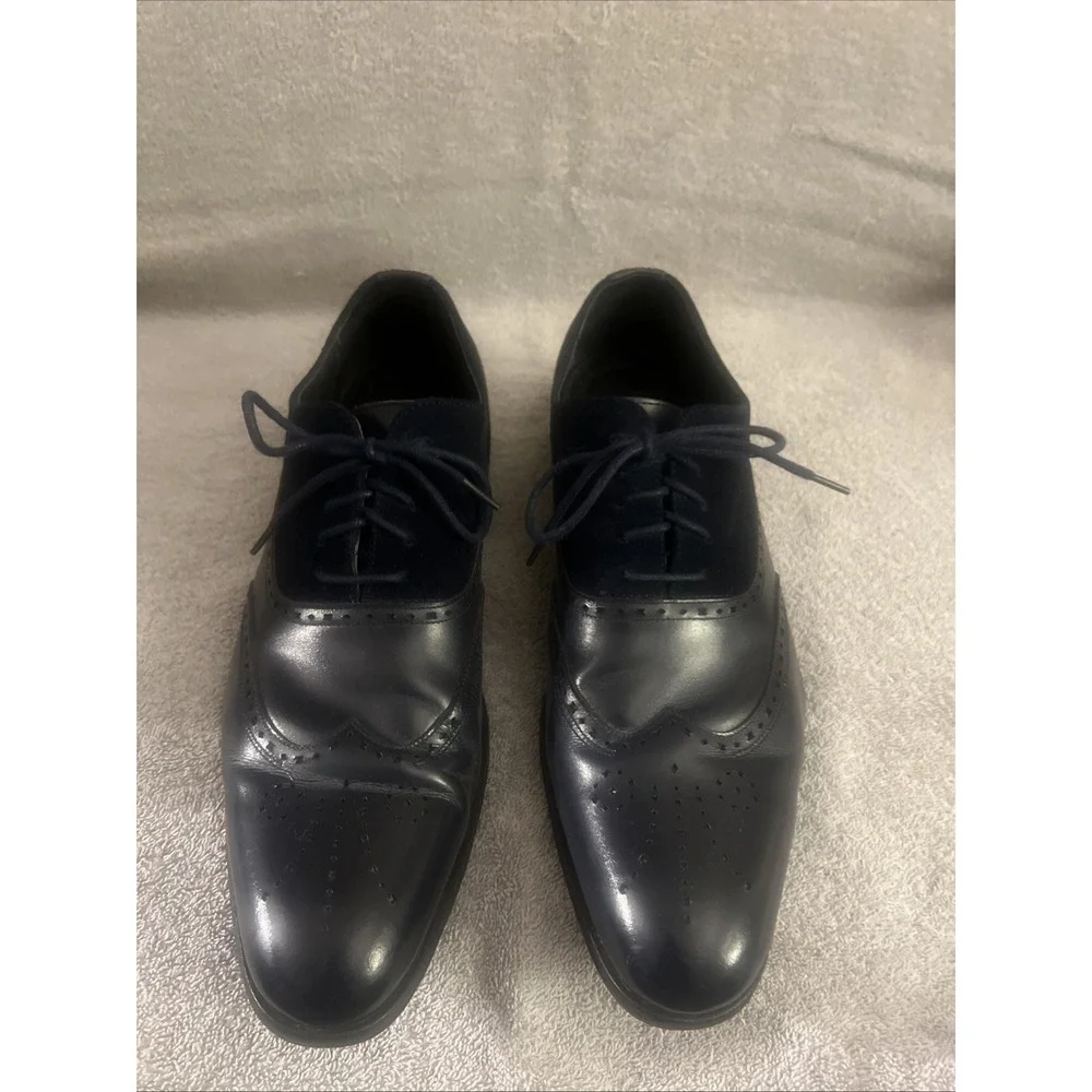 Stacy Adam's Navy Blue Men Size 10.5, Leather & SuedeAt Top